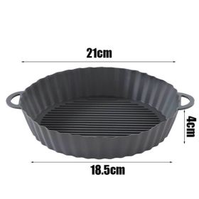 Air Fryers Oven Baking Tray Fried Chicken Basket Mat AirFryer Silicone Pot Round Replacemen Grill Pan Accessories (Color: Gray, size: Diameter 18.5cm)