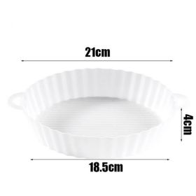 Air Fryers Oven Baking Tray Fried Chicken Basket Mat AirFryer Silicone Pot Round Replacemen Grill Pan Accessories (Color: White, size: Diameter 18.5cm)