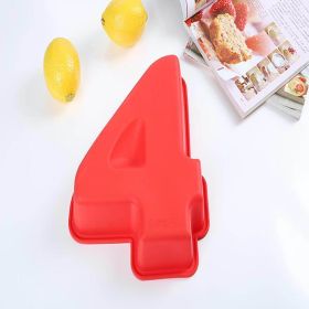 1PC Silicone Number Cake Mould Number Baking Cake Kitchen Accessories Baking Tool Baking (Color: 4, size: 4)