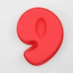 1PC Silicone Number Cake Mould Number Baking Cake Kitchen Accessories Baking Tool Baking (Color: 9, size: 9)