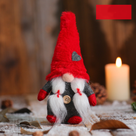 Christmas Faceless Gnome Santa Xmas Tree Hanging Ornament Doll Decoration for Home Pendant Gifts (Color: Red)