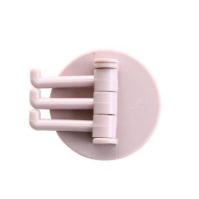 Self Adhesive Kitchen Wall Door Hook Key Holder Rack Towel Hanger Bathroom Rack Hooks Aluminum Multi-Purpose Storage Hooks (Color: Pink)