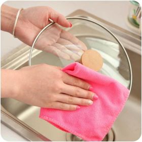 Microfiber Absorbent Cleaning Towel Kitchen Dish Cloth Hand Towel Clean Cloth Non Stick Oil Cleaning (Color: 25*25 transparent bag packaging A1-40)