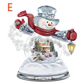 Christmas Tree Rotating Sculpture Train Decorations Paste Window Paste Stickers Christmas Decoration (size: E)