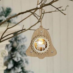 Christmas Tree Luminous Ornaments LED Wooden Pendant Novelty Xmas Home Decor Xmas Pendant (size: C)