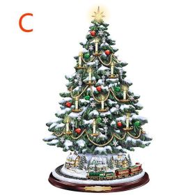 Christmas Tree Rotating Sculpture Train Decorations Paste Window Paste Stickers Christmas Decoration (size: C)