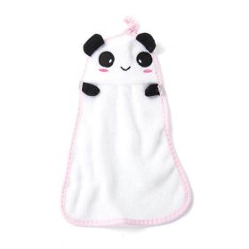 Soft Coral Velvet Cartoon Animal Towel Hung Hanging Absorbent Rag Dishcloth Kitchen Cleaning Tool (Color: White)