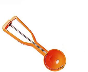 Cookie Dough Scooper Ice Cream Scooper Non-Stick Anti Freeze Quick Release Melon Ballers Watermelon Ballers Mango Ballers Kitchen Gadget Tools (Color: orange)