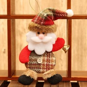 Christmas decorations Three dimensional full body bell doll hanging decorations Christmas tree decorations in holiday shopping malls (Specifications: B-C01 Plaid Figure Old Man)