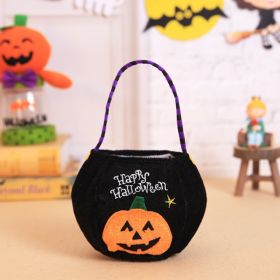 Halloween candy bag decoration cloth bag children's hand held pumpkin bag gift bag Halloween props accessories (size: W-WS07 black pumpkin candy bag)