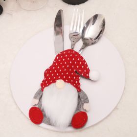 Christmas decorations Cartoon faceless doll knife and fork set table Kitchen decoration props Creative three-dimensional knife and fork bag (Specifications: J-CZ47 C-type knife and fork sleeve)