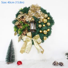 Christmas Wreath Jesus scene decoration props front door hanging party Christmas decoration indoor and outdoor home decoration (Color: HQ-234-40CM2)