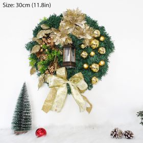 Christmas Wreath Jesus scene decoration props front door hanging party Christmas decoration indoor and outdoor home decoration (Color: HQ-234-30CM4)