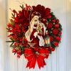 Christmas Wreath Jesus scene decoration props front door hanging party Christmas decoration indoor and outdoor home decoration