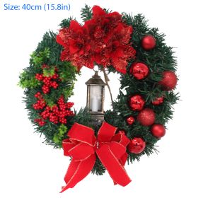 Christmas Wreath Jesus scene decoration props front door hanging party Christmas decoration indoor and outdoor home decoration (Color: HQ-234-40CM3)