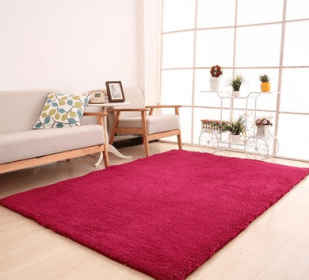 Living Room Rug Area Solid Carpet Fluffy Soft Home Decor White Plush Carpet Bedroom Carpet Kitchen Floor Mats White Rug Tapete (China) (Color: Wine Red, size: 100x160cm)