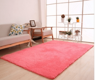 Living Room Rug Area Solid Carpet Fluffy Soft Home Decor White Plush Carpet Bedroom Carpet Kitchen Floor Mats White Rug Tapete (China) (Color: Pink, size: 80x160cm)