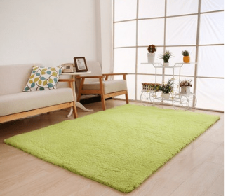 Living Room Rug Area Solid Carpet Fluffy Soft Home Decor White Plush Carpet Bedroom Carpet Kitchen Floor Mats White Rug Tapete (China) (Color: Green, size: 100x160cm)