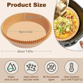 100Pcs Air Fryer Disposable Paper Liner w/ 100Pcs Disposable Gloves Baking Mat (Type: 100Pcs)