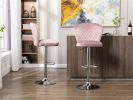 Bar Stools with Back and Footrest Counter Height Dining Chairs Set of 2