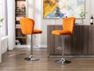 Bar Stools with Back and Footrest Counter Height Dining Chairs Set of 2