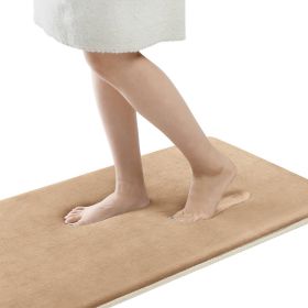 Small Memory Foam Bathroom Mats  Non Slip 0.7" Extra Thick Super Absorbent Bath Rugs Carpet Super Cozy Quick Dry Machine Wash (Color: Beige, size: 22"X 36")