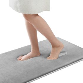 Small Memory Foam Bathroom Mats  Non Slip 0.7" Extra Thick Super Absorbent Bath Rugs Carpet Super Cozy Quick Dry Machine Wash (Color: Grey, size: 22"X 36")