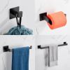 Strong Viscosity Adhesive 4 Pieces Bathroom Accessories Set Without Drilling Silver Brushed Towel Bar Set Holder Rack Robe Hook Tissue Toilet Paper Ho