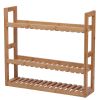 3-Tier Bathroom Adjustable Multifunctional Bamboo Shelf Layer Rack Wall Mounted Utility Storage Organizer Towel Shelves Kitchen Living Room Holder