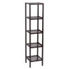 5-Tier Bamboo Shelf Free Standing Bathroom Tower Rack Corner Rack Multi-Functional Storage Organizer Unit