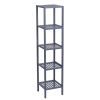 5-Tier Bamboo Shelf Free Standing Bathroom Tower Rack Corner Rack Multi-Functional Storage Organizer Unit