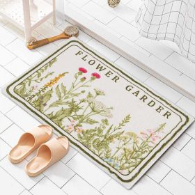 Multiple Sized Living Room Area Rug Home Decor Mat Bathroom Carpet (Main Color: Floral Garden, size: 40 x 60 cm)