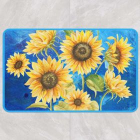 Multiple Sized Living Room Area Rug Home Decor Mat Bathroom Carpet (Main Color: Blue Ground Sun Flower, size: 50 x 80 cm)