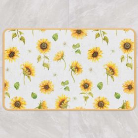 Multiple Sized Living Room Area Rug Home Decor Mat Bathroom Carpet (Main Color: White Ground Sun Flower, size: 50 x 80 cm)