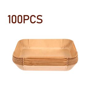 100PCS Air Fryer Disposable Paper Liner Waterproof Non Stick Rectangle Paper Mat (Color: 100pcs)