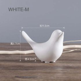 Nordic Creative White Ceramic Bird Figurines Home Decoration (Color: Light yellow)