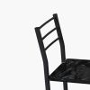 Modern 3-Piece Dining Table Set with 2 Chairs for Dining Room,Black Frame+Printed Black Marble Finish