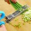 Multi-functional Stainless Steel Kitchen 5 Layers Shredded Scallion Cut Herb Spices Scissors