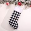 Cross border New Christmas Decorations Red and Black Checker Plush Christmas Socks Hanging Gifts Candy Bags Hangings