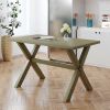 Farmhouse Rustic Wood Kitchen Dining Table with X-shape Legs