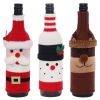 2022 Christmas Wine Bottle Set Christmas Decorative Cartoon Knitted Old Man Snowman Wine Set Holiday Restaurant Decoration