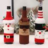 2022 Christmas Wine Bottle Set Christmas Decorative Cartoon Knitted Old Man Snowman Wine Set Holiday Restaurant Decoration