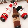 2022 Christmas Wine Bottle Set Christmas Decorative Cartoon Knitted Old Man Snowman Wine Set Holiday Restaurant Decoration