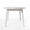 Modern Dining Table Round Top with Solid Wood Legs