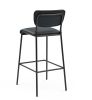 Pu Faux Leather Bar Stools Set of 2, Pub Barstools with Back and Footrest