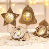 Christmas Tree Luminous Ornaments LED Wooden Pendant Novelty Xmas Home Decor Xmas Pendant