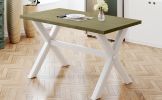 Farmhouse Rustic Wood Kitchen Dining Table with X-shape Legs