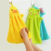 Soft Coral Velvet Cartoon Animal Towel Hung Hanging Absorbent Rag Dishcloth Kitchen Cleaning Tool