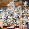 Christmas Tree Rotating Sculpture Train Decorations Paste Window Paste Stickers Christmas Decoration