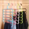 5 Layer Hanger Plastic Multipurpose Kitchen Towels Hanger, Space Saver Cabinet Hanger Multiple Clothe Hanger Tie Shawls Cabinet Organizer